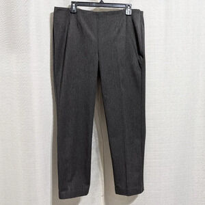 Talbots Petite Charcoal Grey Heather Straight Leg Pants Size 14 Side Zipper